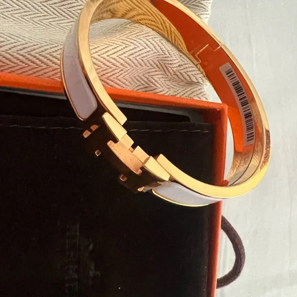 Authentic Hermes White/Gold Bracelet - Picture 2 of 4